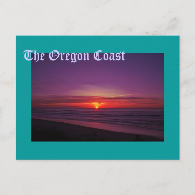 Carte Postale Coucher de soleil sur la côte de l'Oregon (Devant)