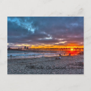 Carte Postale Coucher de soleil sur la jetée océanique