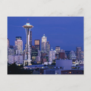 Carte Postale Coucher de soleil sur la ligne d'horizon de Seattl