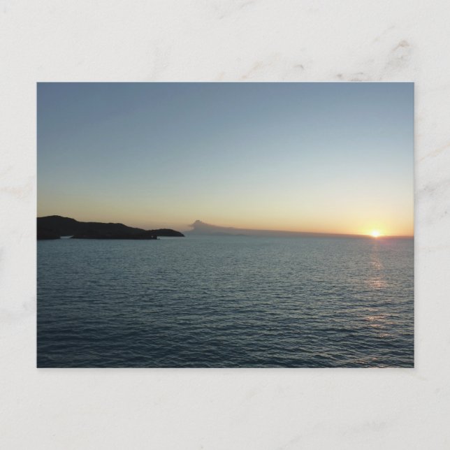 Carte Postale Coucher de soleil sur la mer de l'île Antigua II (Devant)