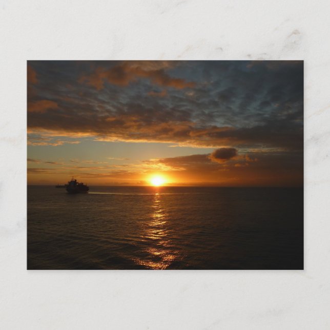 Carte Postale Coucher de soleil sur la mer II (Devant)