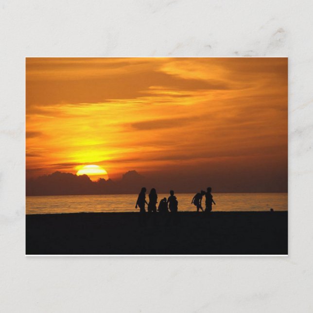 Carte Postale Coucher De Soleil Sur La Plage (Devant)