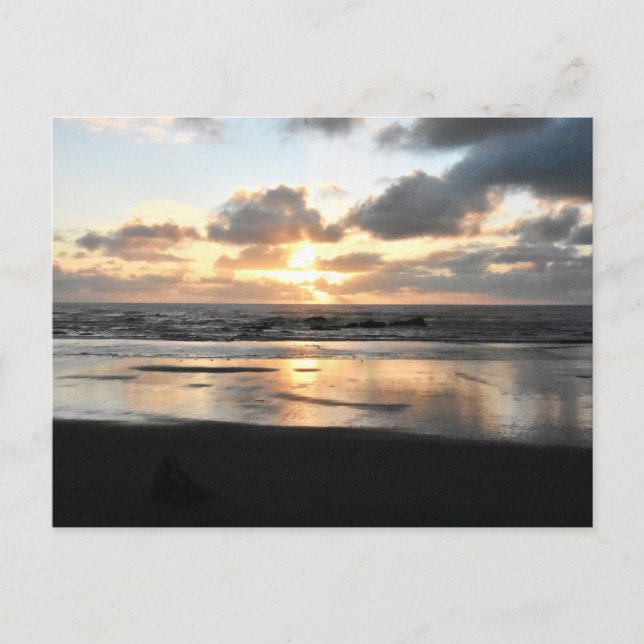 Carte Postale coucher de soleil sur la plage (Devant)
