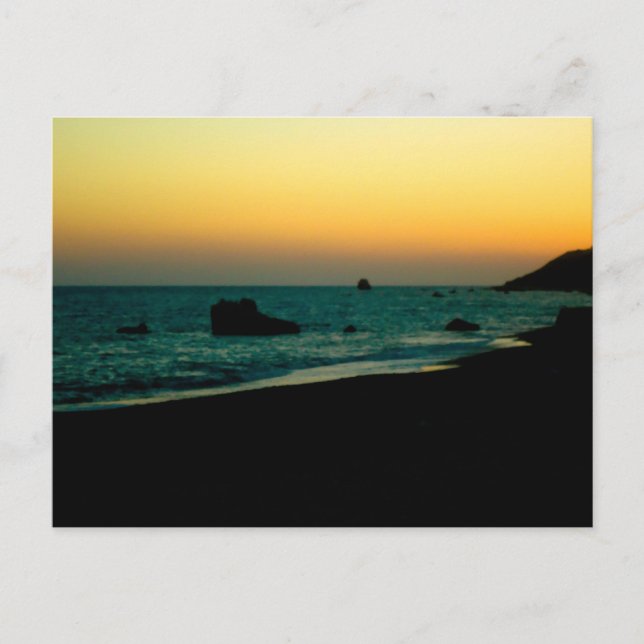 Carte Postale coucher de soleil sur la plage (Devant)