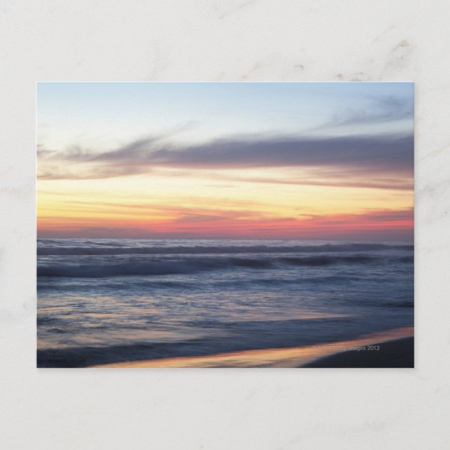 Carte Postale Coucher de soleil sur la plage (Devant)