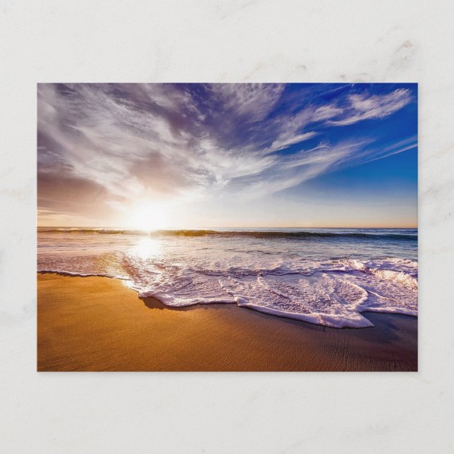 Carte Postale Coucher de soleil sur la plage (Devant)