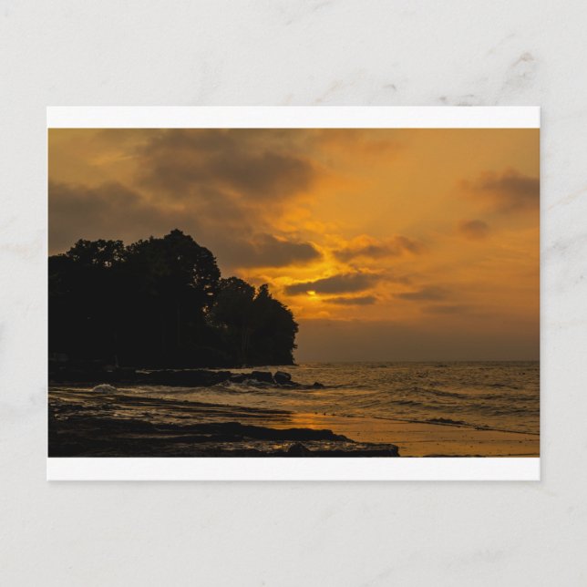 Carte Postale Coucher de soleil sur la plage à Webster New York (Devant)