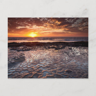 Carte Postale Coucher de soleil sur la plage, Californie