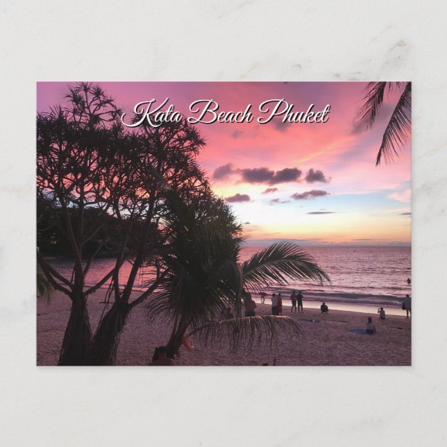 Carte Postale Coucher de soleil sur la plage de Kata, Phuket, Th (Devant)