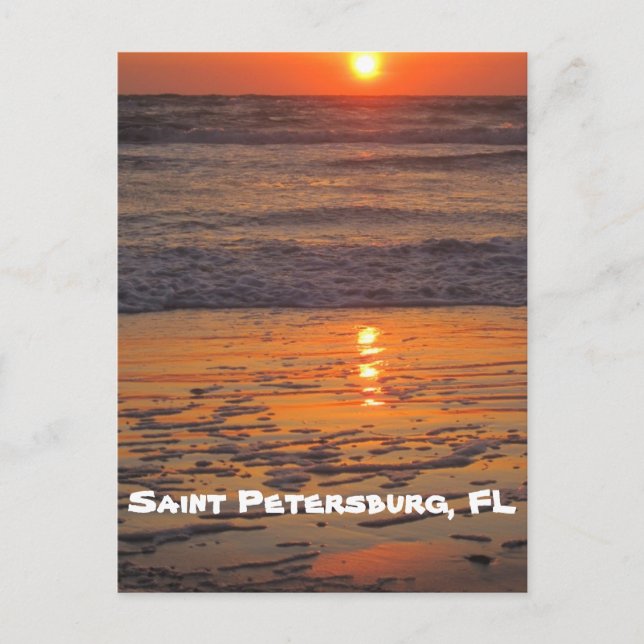 Carte Postale Coucher de soleil sur la plage de Saint Pete (Devant)
