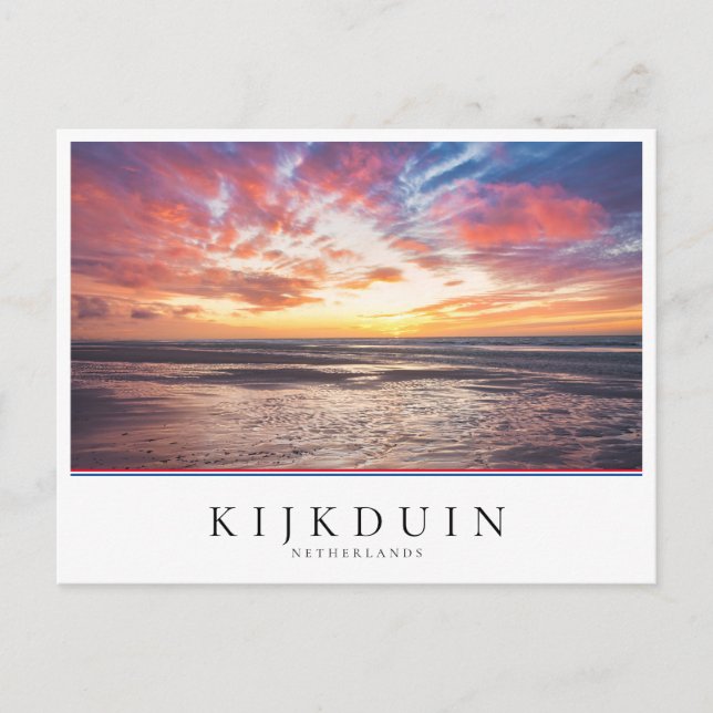 Carte Postale Coucher de soleil sur la plage et la mer (Devant)