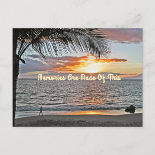 CARTE POSTALE COUCHER DE SOLEIL SUR LA PLAGE /SOUVENIRS EN SONT 