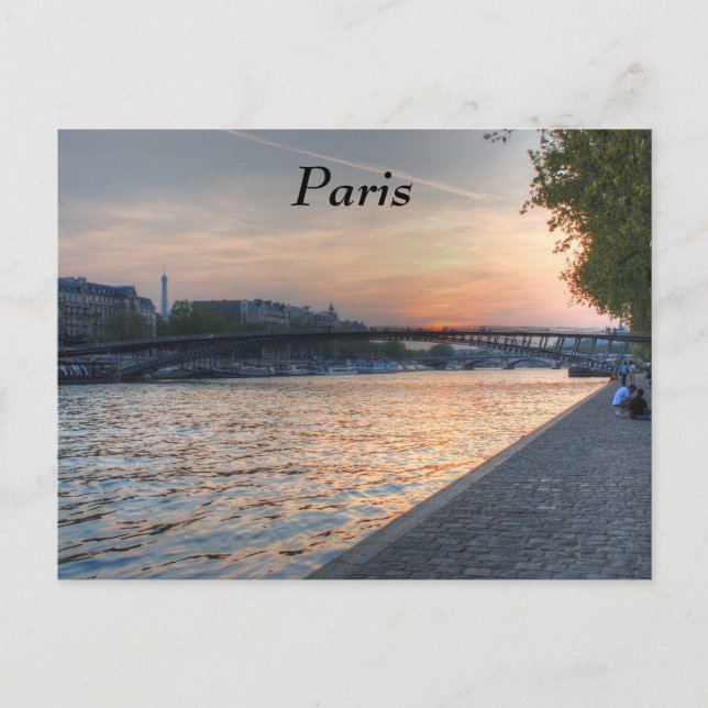 Carte Postale Coucher de soleil sur la Seine (Devant)