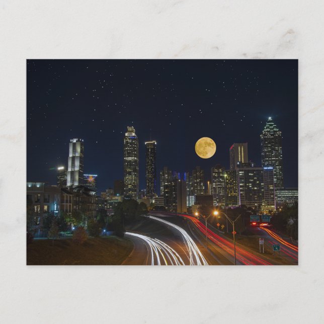 Carte Postale Coucher de soleil sur la skyline d'Atlanta, Géorgi (Devant)