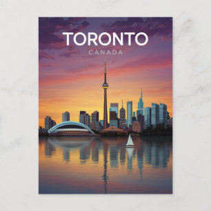 Carte Postale Coucher de soleil sur la skyline de Toronto Canada