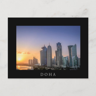 Carte Postale Coucher de soleil sur la ville de Doha, Qatar