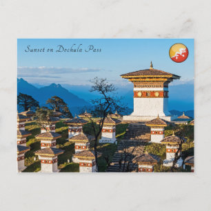 Carte Postale Coucher de soleil sur le col de Dochula - Bhoutan,