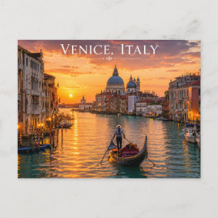 Carte Postale Coucher de soleil sur le Grand Canal de Venise