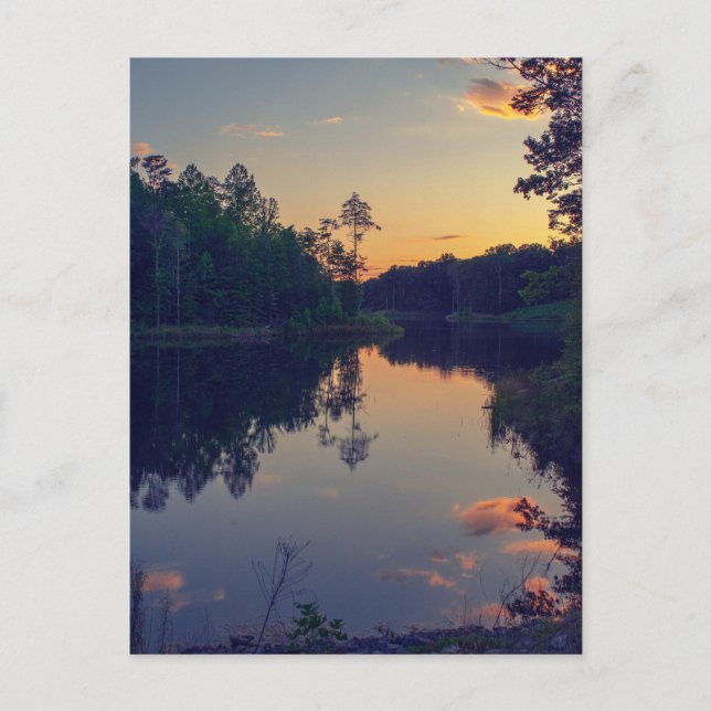 Carte Postale Coucher de soleil sur le lac (Devant)