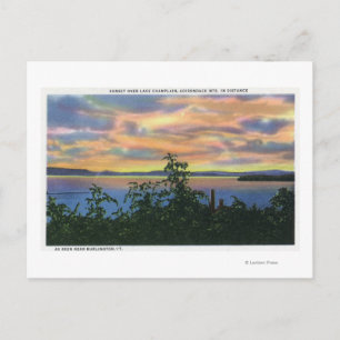 Carte Postale Coucher de soleil sur le lac, Adirondack Mts dans