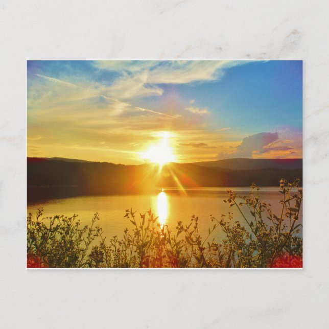 Carte Postale Coucher de soleil sur le lac Arrowhead (Devant)