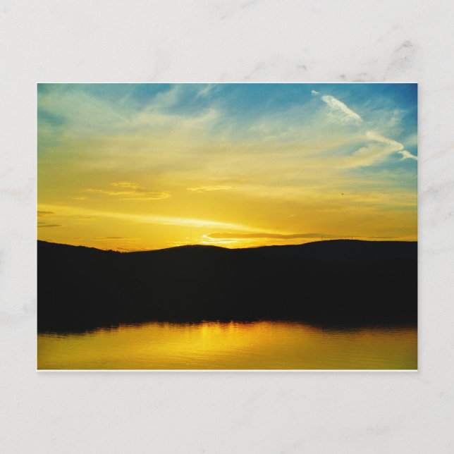 Carte Postale Coucher de soleil sur le lac Mt Yellow (Devant)