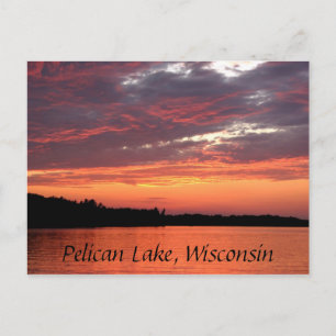 Carte Postale Coucher de soleil sur le lac Pelican, Wisconsin