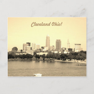 Carte Postale Coucher de soleil sur le lac Sepia Cleveland OH Ca