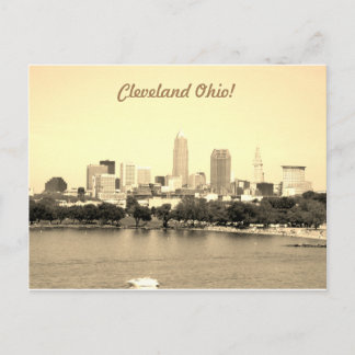 Carte Postale Coucher de soleil sur le lac Sepia Cleveland OH Ca