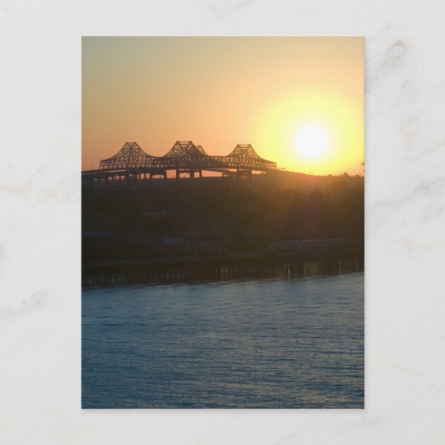 Carte Postale Coucher de soleil sur le Mississippi (Devant)