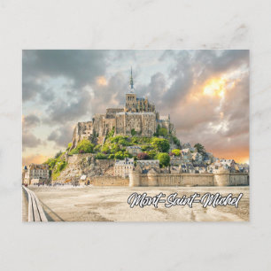 Carte Postale Coucher de soleil sur le Mont-Saint-Michel, Norman