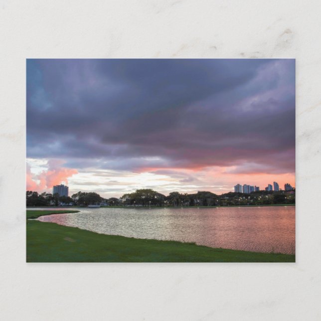 Carte Postale Coucher De Soleil Sur Le Parc (Devant)