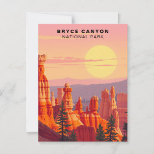 Carte Postale Coucher de soleil sur le parc national de Bryce Ca