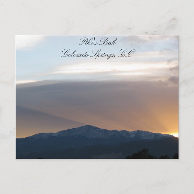Carte Postale Coucher de soleil sur le pic de Pike (Devant)