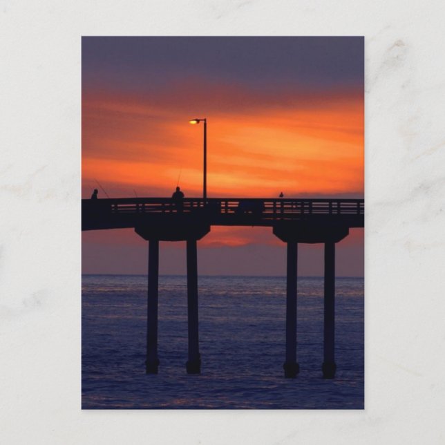 Carte Postale Coucher de soleil sur le pont (Devant)