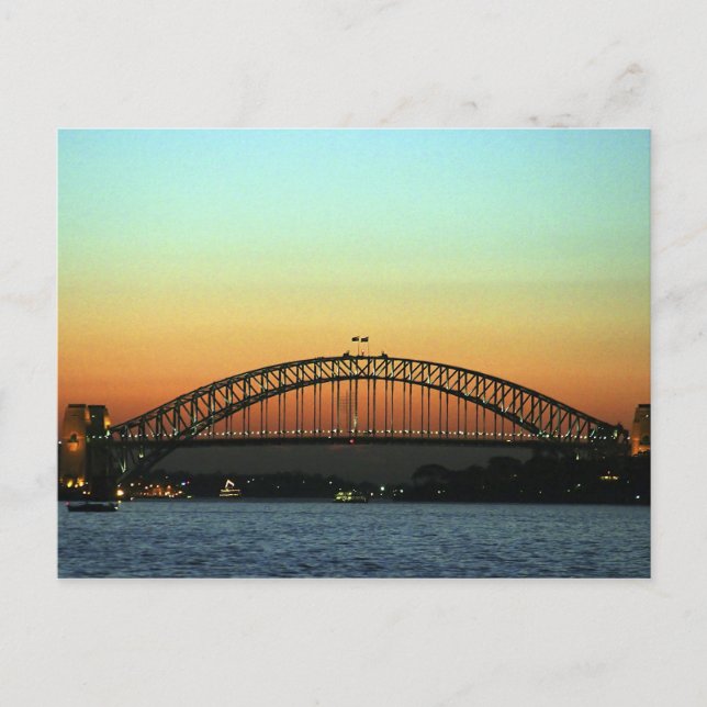 Carte Postale Coucher de soleil sur le pont de Sydney Harbour, A (Devant)