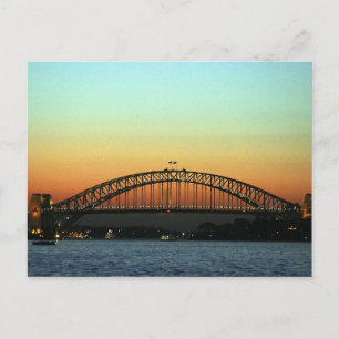 Carte Postale Coucher de soleil sur le pont du port de Sydney, A