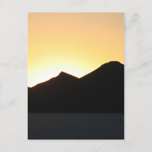 Carte Postale coucher de soleil sur le sel d'uyuni