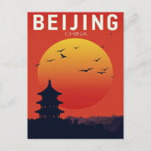 Coucher de soleil sur le temple de Pékin en Chine