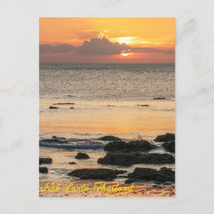 Carte Postale Coucher de soleil sur les rochers et la mer, Koh L