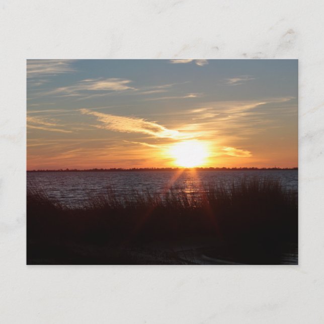 Carte Postale Coucher de soleil sur l'île de Chincoteague. (Devant)