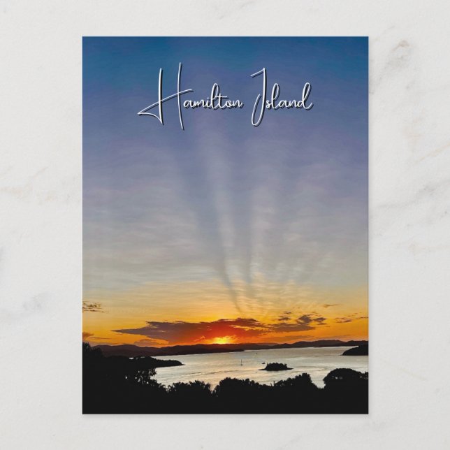 Carte Postale Coucher de soleil sur l'île Hamilton (Devant)