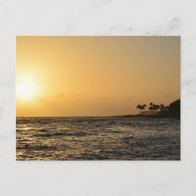 Carte Postale Coucher de soleil sur l'océan à Kauai (Devant)