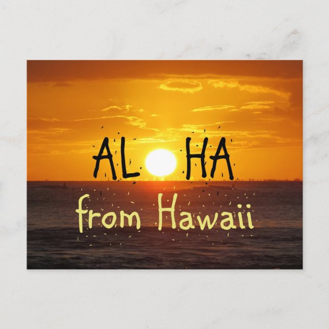 Carte Postale Coucher de soleil sur l'océan Aloha Hawaï 2 (Devant)