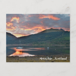 Carte Postale Coucher de soleil sur Loch Long, Arrochar, Écosse 
