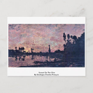 Carte Postale Coucher De Soleil Sur L'Oise Par Daubigny Charles-