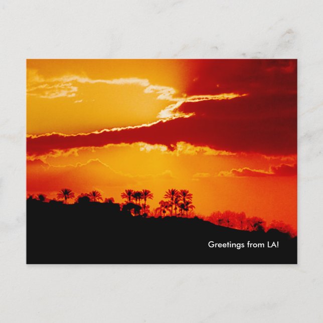 Carte Postale Coucher de soleil sur Los Angeles en Californie (Devant)