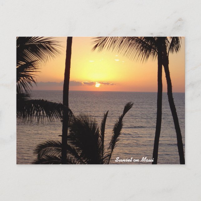 Carte Postale Coucher de soleil sur Maui (Devant)