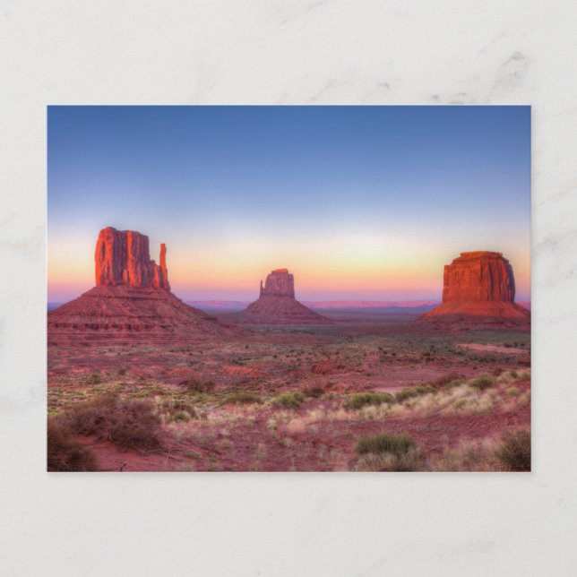 Carte Postale Coucher de soleil sur Monument Valley Arizona (Devant)
