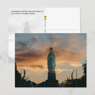 Carte Postale Coucher de soleil sur Notre-Dame de Lourdes - Fran
